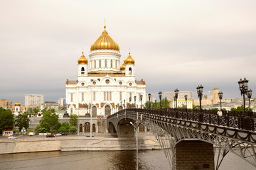 Fototapeta na wymiar Cathédrale du christ-sauveur à Moscou