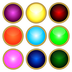 Set of colored web buttons. Vector