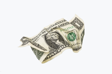 US Dollar Schein zerknüllt