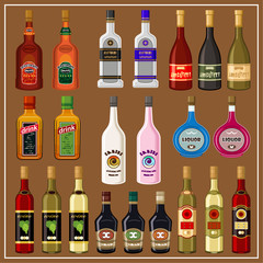 Fototapeta na wymiar Set alcoholic beverages