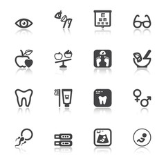 Medical flat icon with reflection