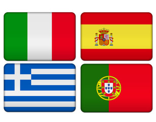 Italy, Spain, Portugal, Greece icon flag button