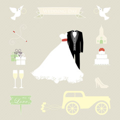 Wedding icon set