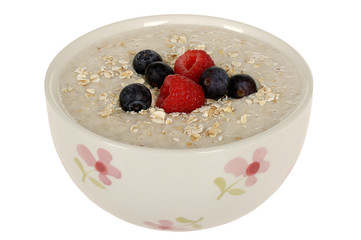 Bowl of Porridge with Mixed Berries