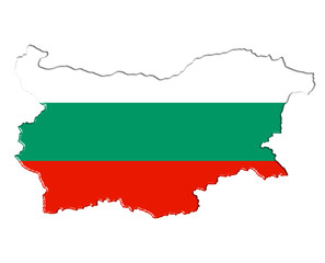 Bulgaria map flag plan banner
