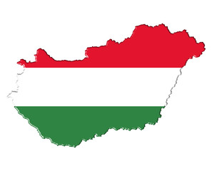 Hungary map flag plan banner