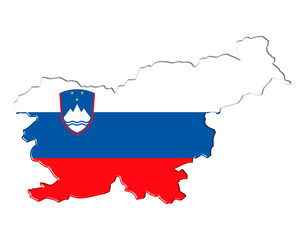 Slovenia map flag plan banner