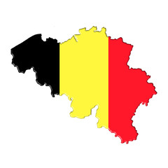 Obraz premium Belgium map flag plan banner
