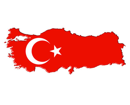 Turkey map flag plan banner