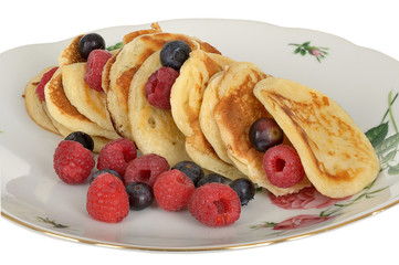 Homemade Pancakes with Fresh Berries