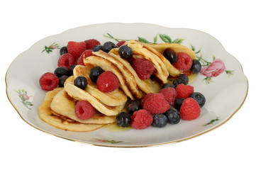 Homemade Pancakes with Fresh Berries
