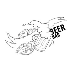 Beer bar. Sketch vector illustration