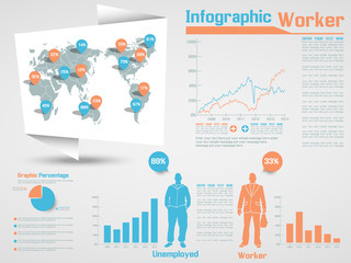 INFOGRAPHIC WORKER MODERN STYLE BUSINESS