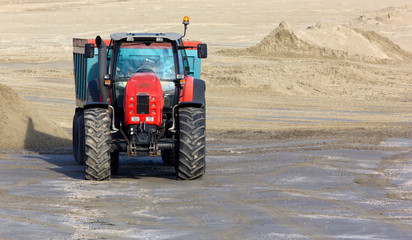 Work Vehicle on a Sandy Beach