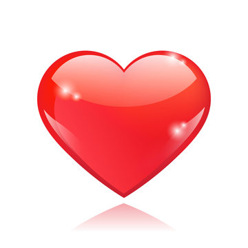 Beautiful red glossy heart shape