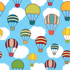 Fototapeta premium Air balloons seamless texture