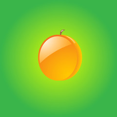 Apricot on green background