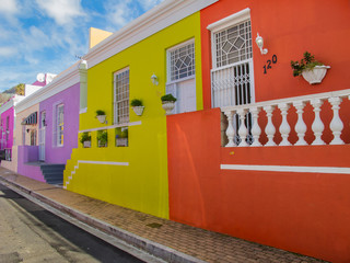 Perspective view of Bo Kaap District, Cape Town, South Africa