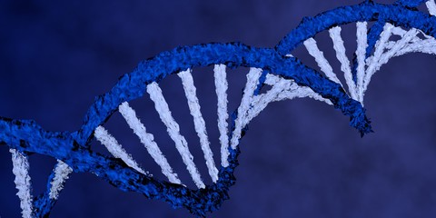 DNA double helix on a blue background