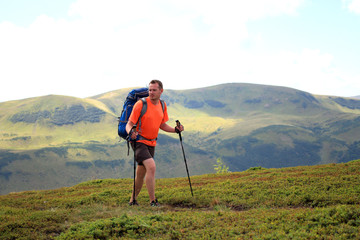 Summer hiking in the mountains.