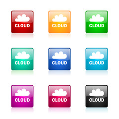cloud vector icons colorful set