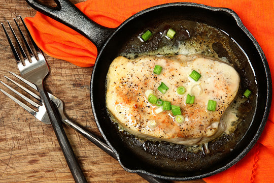 Oven Baked Swordfish in Butter with Green Onions and Ginger