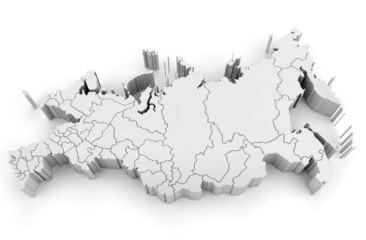 3d Russian Federation map isolated