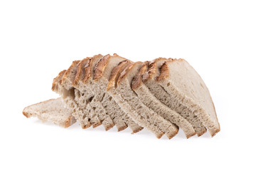 Sliced bread isolated on white.