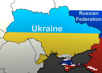 Russian military forces in Ukraine(Crimea). Map.