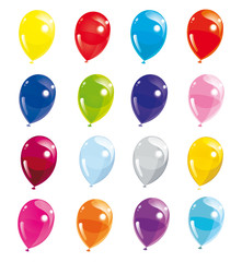 Set of colorful balloons, vector illustration