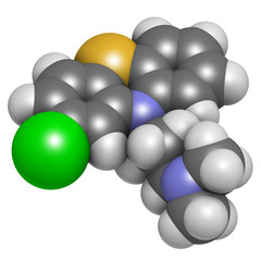 Chlorpromazine (CPZ) antipsychotic drug molecule.