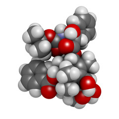 Docetaxel cancer chemotherapy drug molecule. Taxane class drug.
