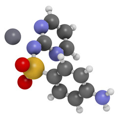 Silver sulfadiazine topical antibacterial drug molecule.