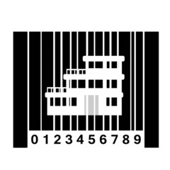 Immeuble dans un code-barres