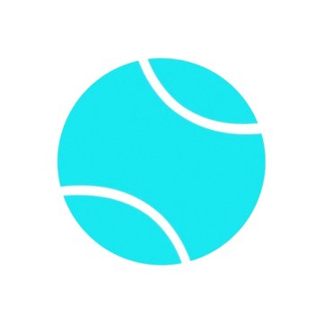 Balle de tennis bleu