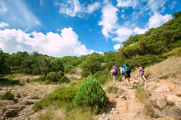 Obraz premium Mountain hikers