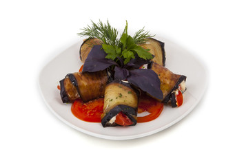 Vegetable rolls of eggplant