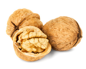 walnuts isolated on the white background