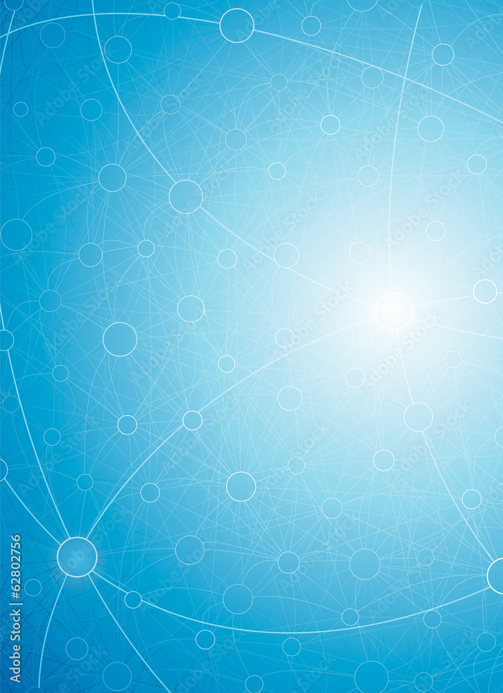 Poster Abstract tech background of molecules connection.