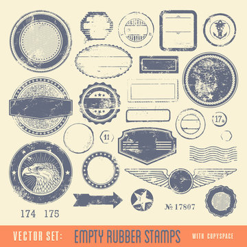empty rubber stamps with copyspace for your text