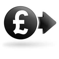 livre sterling sur bouton noir