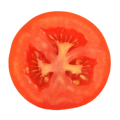 Tomato slice isolated on white