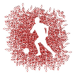 Soccer player winner vector background concept isolated  made of