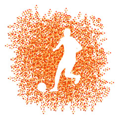 Soccer player winner vector background concept isolated  made of