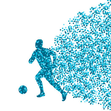 Soccer player winner vector background concept isolated  made of