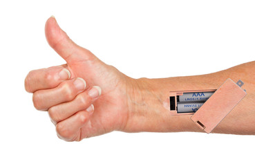 Robot - Insert the battery in an arm