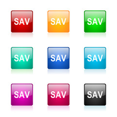 sav vector icons colorful set