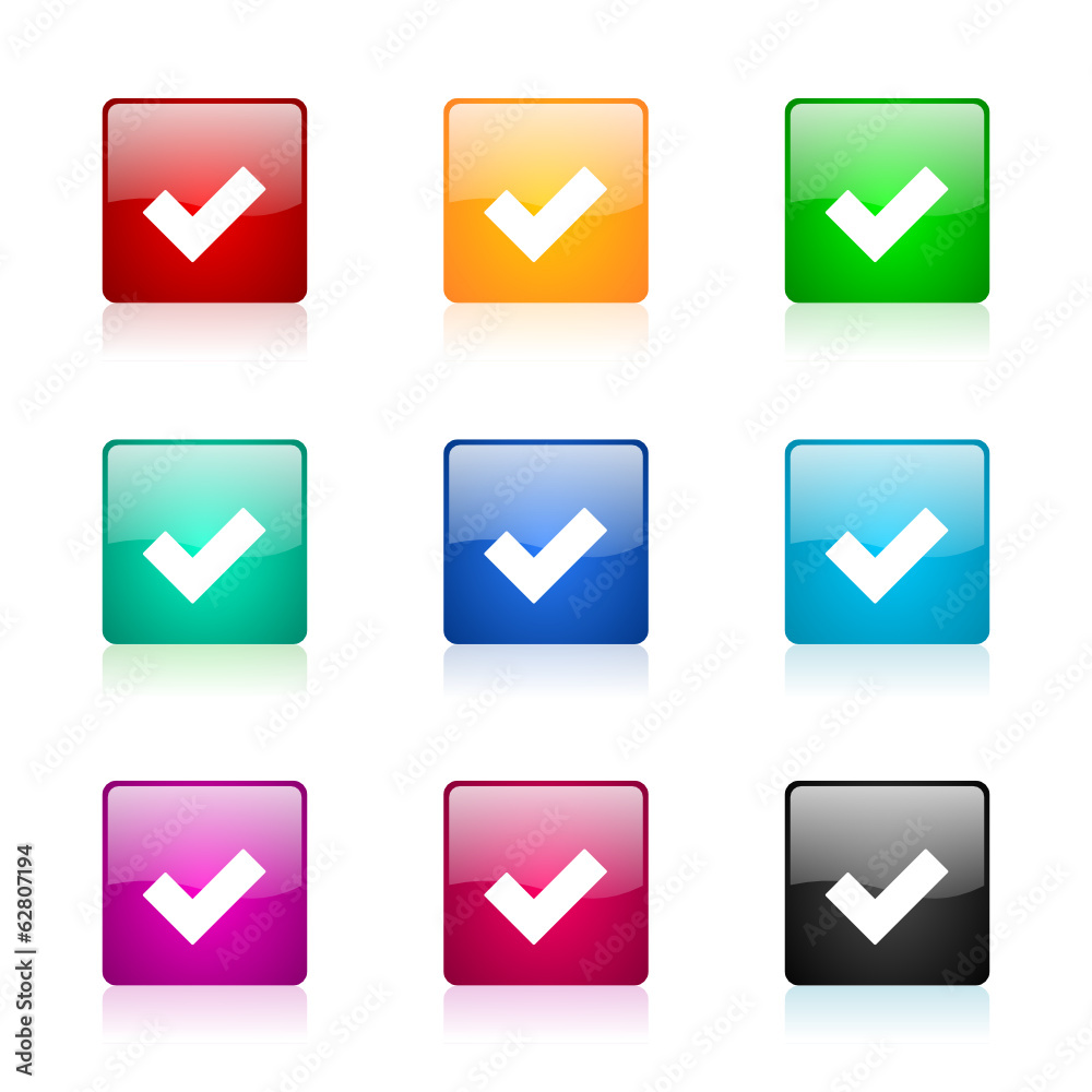 Poster accept vector icons colorful set