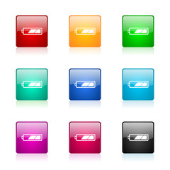 battery vector icons colorful set