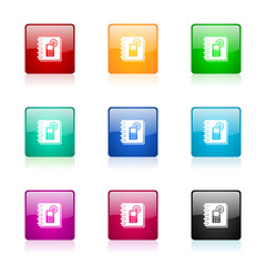 phonebook vector icons colorful set